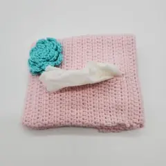 ハンドメイド レース編み ポケットティッシュケース ピンク グリーン 花柄 85