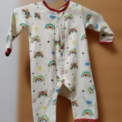 虹と動物プリントロンパース 95cm未満