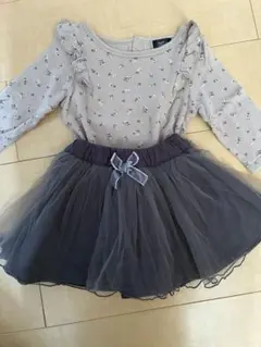 petit mainプティマイン⭐︎花柄カットソー&チュールスカート⭐︎サイズ80