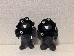 黒ミャクミャク クロミャク 立ち/座り2体セット カラビナ付き