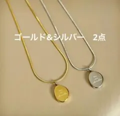 コインネックレス　2点セット シルバー　ゴールド　金アレ対応　コインラウンド