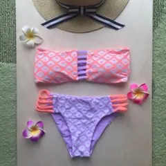 【新品未使用】バンドゥビキニ M 9号 レディース水着 ピンク パープル 紫