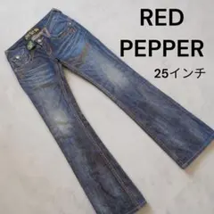 【激レア】RED PEPPER レッドペッパー 刺繍 フレアデニム Y2K 25