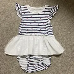 ボーダー・さくらんぼ柄ロンパース　80