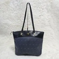極美品✨Dio ハニカム柄 トートバッグ A4 レザー pvc ネイビー