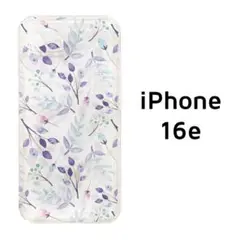 iPhone 16e ケース 透明 ボタニカル リーフ柄
