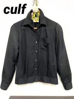 【美品】culf カーフ　長袖　シャツ　ブラウス　ブラック　透け感有り　Fサイズ