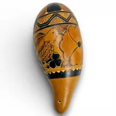 ★美品★民族工芸品 彫刻カービング ガラスタイプ 民芸マラカス 213