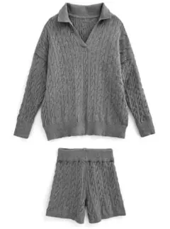 ニット　セットアップ　ショートパンツ