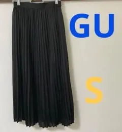 GU ジーユー　プリーツロングスカート　ブラック