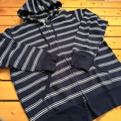00s OLD UNIQLO ボーダー ダブルジップパーカー 短丈 Y2K - メルカリ