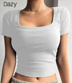 SHEIN Dazy スクエアネック　ショート丈トップス