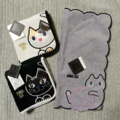 ３枚 新品 ANA SUI アナスイ 猫 ハンドタオル
