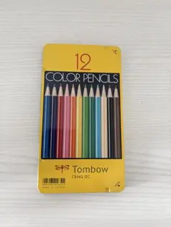 トンボ鉛筆 缶入り色鉛筆 12色　美品