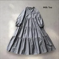 Milk tea ティアードロングワンピース グレー F マタニティ 授乳服のサムネイル