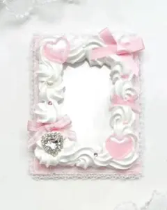 ホイップデコ　B8硬質トレカケース　ピンク　レース　ハート