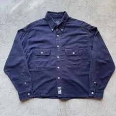 【OLD GAP】Peach Skin Shirt navy
