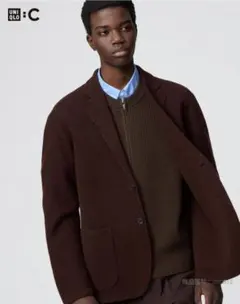 UNIQLO:C ニットジャケット Sダークブラウン ユニクロ公式 | ニットジャケット(男女兼用)