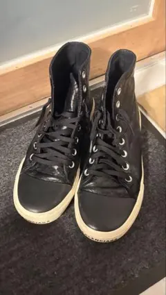 BALMAIN ハイカットレザースニーカー バックジップ 希少モデル - メルカリ