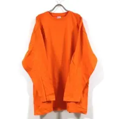 新品 スーパー ビッグ 長袖 Tシャツ 5.6オンス メンズ オレンジ 3XL