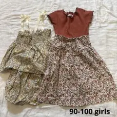 【美品】pairmanon しまむら　90-100cm 女の子服2点セット