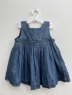 GAP デニムフリルノースリーブワンピース 12-18ヶ月