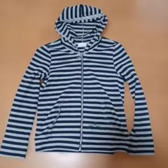 FENICE ネイビー グレー ストライプ パーカー