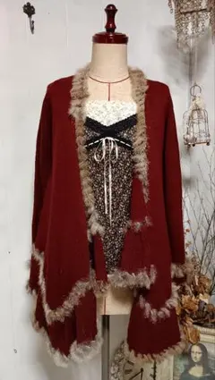 お値下げY2K フェアリーグランジリアルファー付きカーディガン