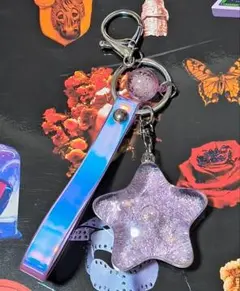 ラメ入り星型キーホルダー　シール帳