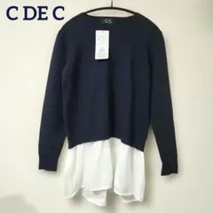 新品タグ付 CdeC クードシャンス 洗える重ね着風レイヤードニット