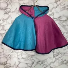 LLBean Benesse ひよこクラブ付録　防寒　フードポンチョピンクブルー