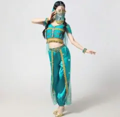 ターコイズ ベリーダンス セットアップ ジャスミン アラジン コスプレ