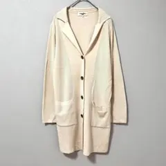 ◉Liliane Burty　長めニットカーデ　長袖　S　アイボリーボタンのサムネイル