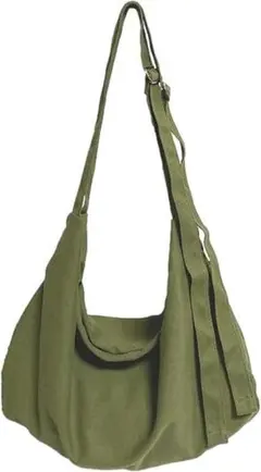 トートバッグ 斜めがけ キャンバス バッグ A4 大容量 グリーン