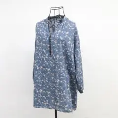 コンジェぺイエ チュニック 青 花柄 フェミニン 可愛い キュート 長袖 春秋