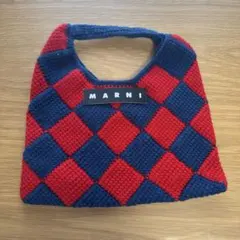 最終値下げ新品 MARNI マルニ ハンドバッグ ニット チェック柄 - メルカリ