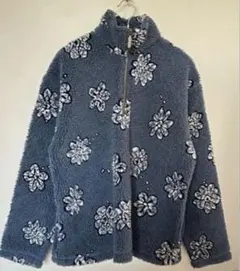 美品 L.L.Bean USA製　花柄 ハーフジップ ボア フリース 大きめ