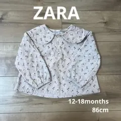 ZARAフラワープリントブラウス 花柄長袖ブラウス 86cm ピンク