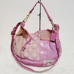 COACH ショルダーバッグ 3WAY シグネチャー ピンク 13709