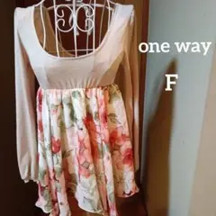 【one way】花柄切替 ♡長袖チュニック ♡Fのサムネイル