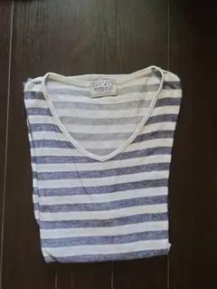 NICOLE CLUB FOR MEN ボーダー柄 Vネック Tシャツのサムネイル