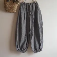 新品　SM2☆チャコール／綿麻切替タックボリュームパンツ