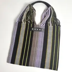 【極美品】MARNI MARKET ハンモック トート ハンドバッグ ストライプ