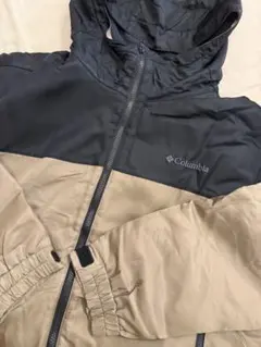 Columbia フード付きジャケット L 黒・ベージュ