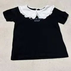 フリル襟付きカラー ブラック Tシャツ ANAP 110のサムネイル