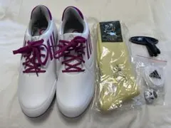 adidas ゴルフシューズ ホワイト パープルのサムネイル