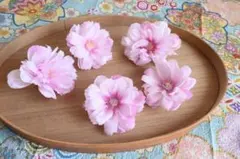 【美品】八重桜 造花 ヘアパーツ 5個セット 髪飾り 成人式 卒業式 和装