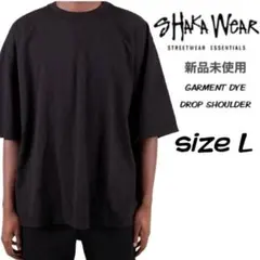 新品 シャカウェア ガーメントダイ ドロップショルダー Tシャツ ブラック L