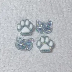 ブルー ラメ 肉球猫 ネイルパーツ 8個 - メルカリ
