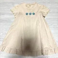 CELINE ベージュ花柄刺繍 半袖ワンピース 100のサムネイル